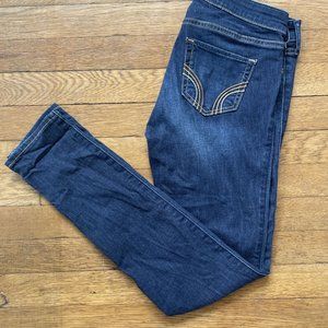 Hollister dark wash super skinny jeggings blue jean denim pants 5 regular